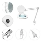 Лупа на струбцине , круглая, 5D, с подсветкой 108 LED, белая | 31-0503 | REXANT
