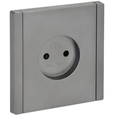 FORTE@PIANO Розетка 1-местная без заземления с защитными шторками винтовое крепление 10А FP517 сталь IEK