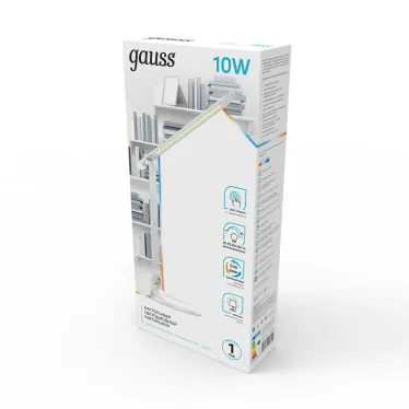 Светильник настольный GTL204 10W 550lm 2700-6500K 170-265V белый диммируемый + ночник LED 1/10/30 | GT2041 | Gauss