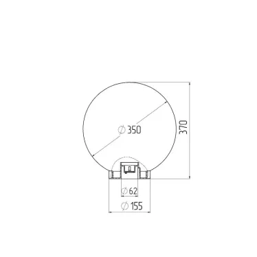 НТУ 02-100-351, шар белый призма D 350 мм (4/12)