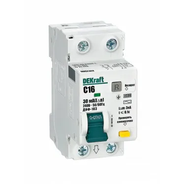 Автоматический выключатель дифференциального тока 1Р+N 16А 30мА тип AC C ДИФ-103 4.5кА
