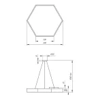 Светильник светодиодный Geometria Hexagon SPO-122-B-40K-066 66Вт 4000К 4800Лм IP40 800*800*80 черный подвесной