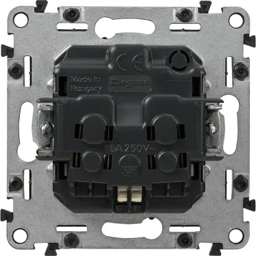 Valena ALLURE Розетка силовая 2К+З 16А 250В с лицевой панелью винтовые зажимы антрацит
