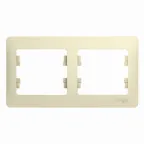 GLOSSA Рамка горизонтальная 2 поста бежевая