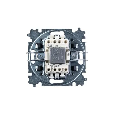 Выключатель одноклавишный с подсветкой Levit сталь / дымчатый чёрный