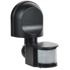 Датчик движения ДД 008 черный, макс. нагрузка 1100Вт, угол обзора 180град., дальность 12м, IP44, IEK