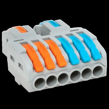 Строительно-монтажная клемма СМК 222-426 разветвительная 6 выходов 0,08-4 мм2 EKF