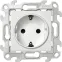 Розетка 2К+З Schuko со штор, белый