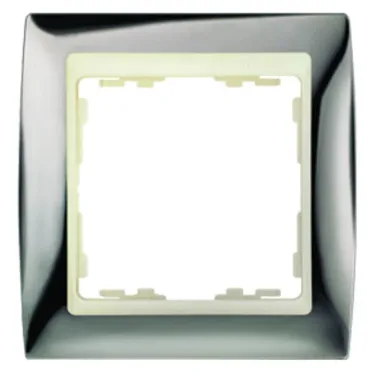 Рамка на 4 поста, S82, вороненая сталь - сл.кость