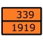 Знак для маркировки опасных грузов ''Номер ООН 339/1919'' ГОСТ Р 52290-2004 300х400 мм, пленка самоклеящаяся ГОСТ 19433-88