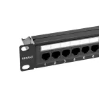 Патч-панель с кабельным органайзером 19дюймов 1U 24 порта RJ-45 CAT 6 UTP