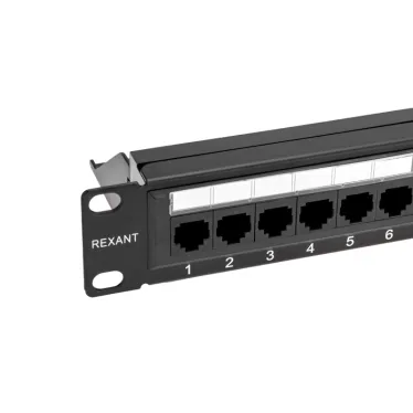 Патч-панель с кабельным органайзером 19дюймов 1U 24 порта RJ-45 CAT 6 UTP