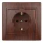 Розетка 2P+E Schuko, 16А-250В, СУ, Plano, венге, 1-202-10