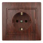 Розетка 2P+E Schuko, 16А-250В, СУ, Plano, венге, 1-202-10
