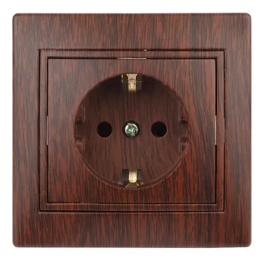 Розетка 2P+E Schuko, 16А-250В, СУ, Plano, венге, 1-202-10