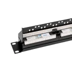 Патч-панель с кабельным органайзером 19дюймов 1U 24 порта RJ-45 CAT 6 UTP