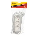 Удлинитель бытовой 3 розетки шнур 3м с заземлением 16А ПВС 3 розетки шнур 1