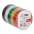 Изолента ПВХ 15мм*10м 5шт - 5 цветов (5/500/16000)только упаковками по 5 штук