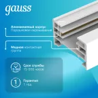 Шинопровод осветительный накладной 1м белый (с адаптером питания и заглушкой) | TR101 | Gauss