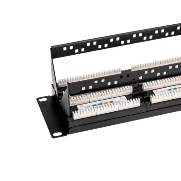 Патч-панель с кабельными органайзерами 19дюймов 2U 48 портов UTP RJ-45 CAT 5e