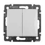 VALENA Выключатель двухклавишный в рамку белый