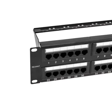 Патч-панель с кабельными органайзерами 19дюймов 2U 48 портов UTP RJ-45 CAT 5e