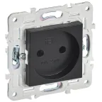 SKANDY Розетка без заземления без защитных шторок 10А SK-R02Bl черный IEK