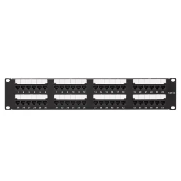 Патч-панель TERACOM PRO 19'Cat.5E 2U неэкранированная UTP 48 портов RJ-45 Dual IDC