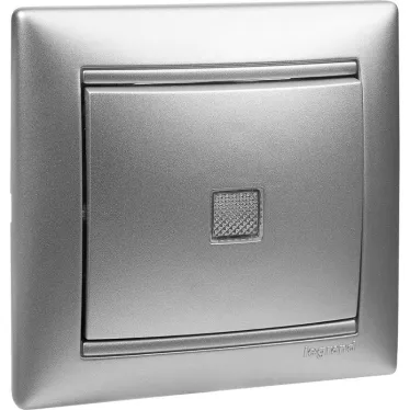 VALENA Рамка 1 пост горизонтальная алюминий