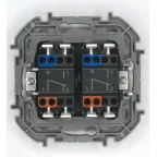 Переключатель модульный двухклавишный с подсветкой- INSPIRIA - 10 AX - 250 В~ - алюминий