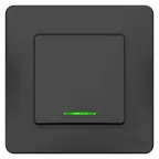 BLANCA скрытой установки одноклавишный выключатель (cх.1) с подсветкой, 10A, 250B, антрацит