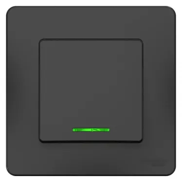 BLANCA скрытой установки одноклавишный выключатель (cх.1) с подсветкой, 10A, 250B, антрацит