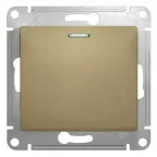 GLOSSA Переключатель одноклавишный с подсветкой в рамку титан схема 6а