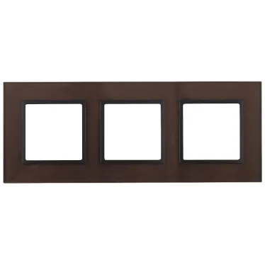 Рамка на 3 поста, стекло, Эра Elegance, бронза+антр, 14-5103-13