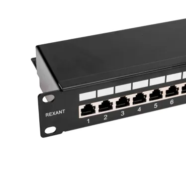 Патч-панель 19дюймов 1U 24 порта STP RJ-45 CAT 5e
