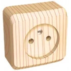 ЭТЮД Розетка наружная без заземления без шторок сосна