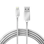 Кабель USB-Lightning для iPhone, metall, steel color, 1m, 18-4247,