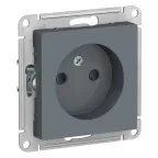 Розетка ATLASDESIGN без заземления со шторками 16А механизм грифель