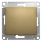 GLOSSA Выключатель двухклавишный в рамку титан сх.5