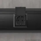 Avanti Розетка с крышкой модульная, 2P+E, с з/ш, , Черный матовый, 2 модуля