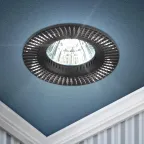 Светильник встраиваемый KL32 AL/BK/1 алюминиевый MR16 12V 50W черный/серебро (50/2400)