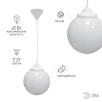 НСБ 02-60-251, шар опал подвес шнур D 250 мм (6/48)