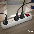 Удлинитель с заземл, 3x1мм2, 16A, ПВС, с выкл, 4гн, 3м (10/480) U-4es-3m-3x1