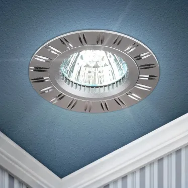 Светильник встраиваемый алюминиевый KL33 AL/SL/1 MR16 12V 50W серебро