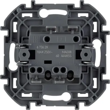 Выключатель двухклавишный INSPIRIA 10 AX 250 В~ алюминий