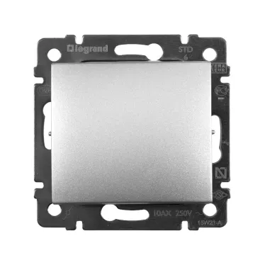 VALENA Переключатель одноклавишный на 2 направления в рамку алюминий