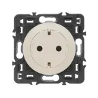 Celiane Розетка 2К+З с плоской лицевой панелью немецкий стандарт безвинтовые зажимы слоновая кость