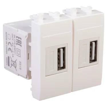 Avanti USB зарядное устройство ''Белое облако'', 2.1А, 2 модульное