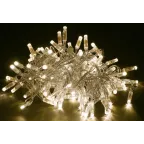 LIGHTING Гирлянда нить 10м 100 светодиодов теплый белый свет IP44 прозрачный шнур 3м 230В контроллер 8 сцен IEK