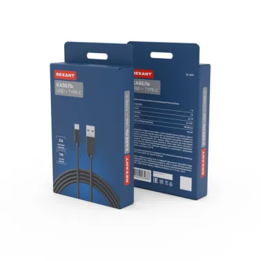 Кабель USB-Type-C, PVC, black, 1m, 18-1881,